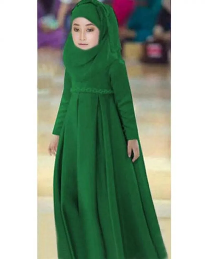 3 pezzi Abaya Hijab Dress Girls Sciarpa musulmana Bow Robes Set da preghiera Niq