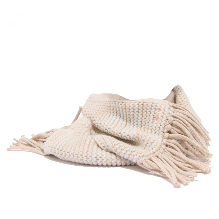 4767U sciarpa bimba CHLOE' beige/light blue scarf kid girl