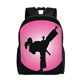 AdaNti Taekwondo Design Stampa Zaini Impermeabile Leggero Daypack Casual Borsa a Tracolla Per Lavoro Viaggi All’aperto, Nero , T