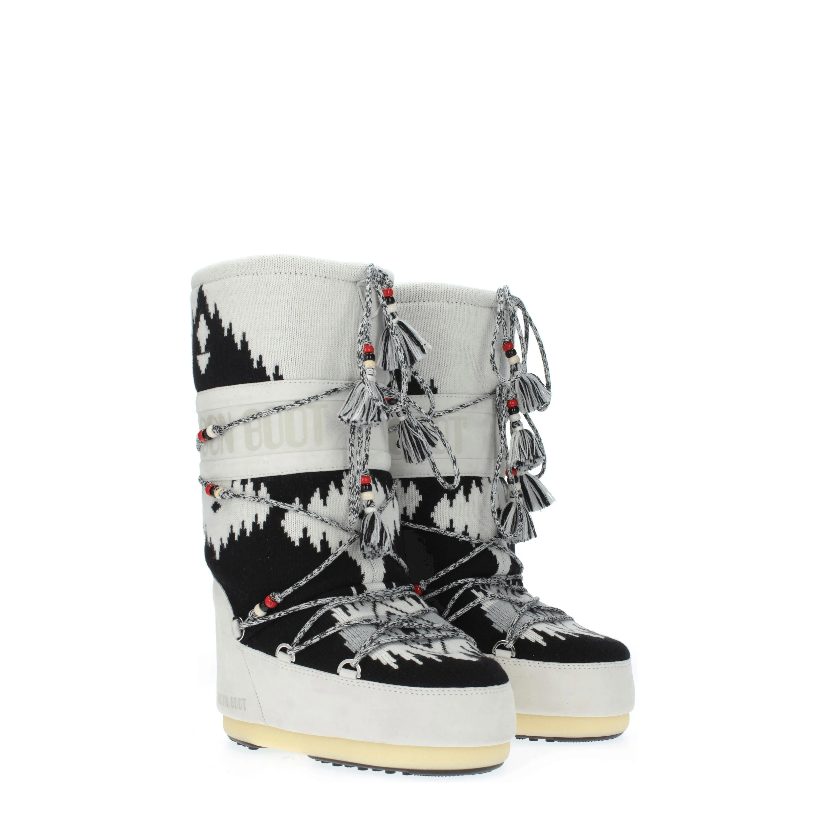 Alanui Stivali Moon boot Donna Tessuto Grigio/Nero