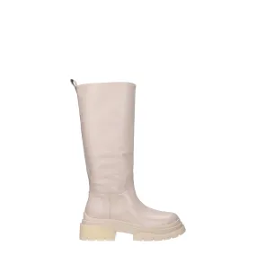 Ash Stivali Donna Pelle Beige/Crema