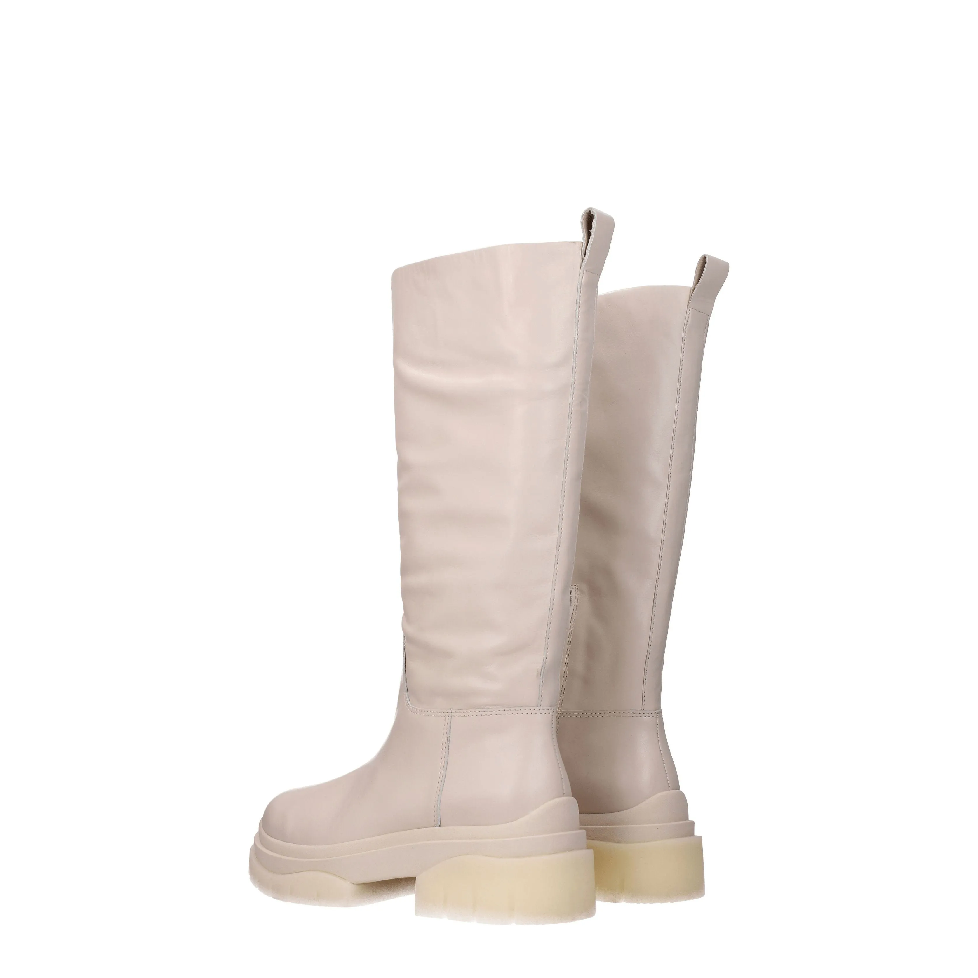 Ash Stivali Donna Pelle Beige/Crema