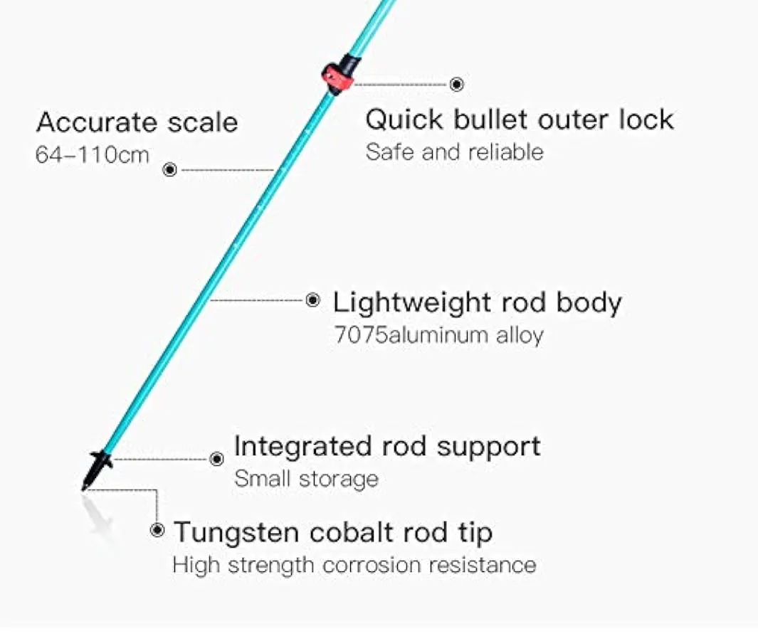 Bastoni da trekking per i giovani, facilmente pieghevoli, bastoni da trekking 7075 in alluminio, 110 cm regolabili, bastoni da p