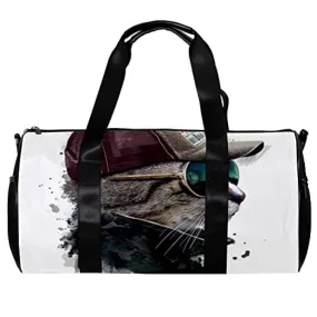 Borsa da palestra sportiva con tracolla Cat Cool Animal, Multicolore, 45x23x23cm/17.7x9x9in, Unico 219633652