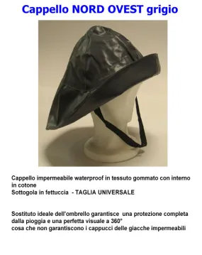 Cappello NORD/OVEST impermeabile grigio