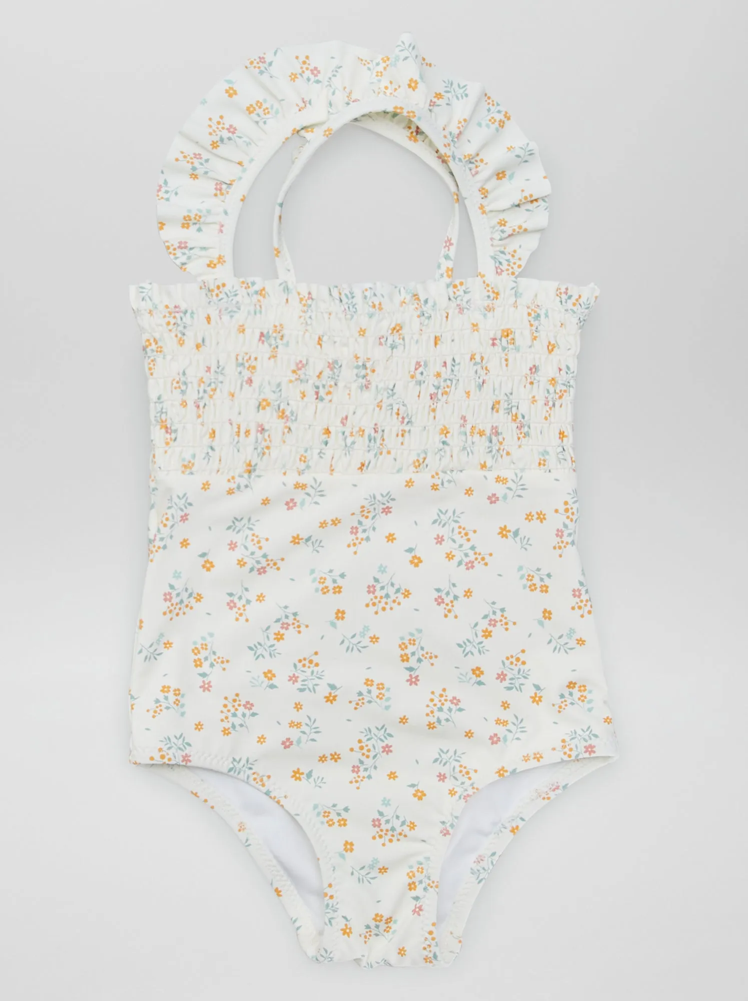 Costume da bagno punto smock - Intero - BIANCO