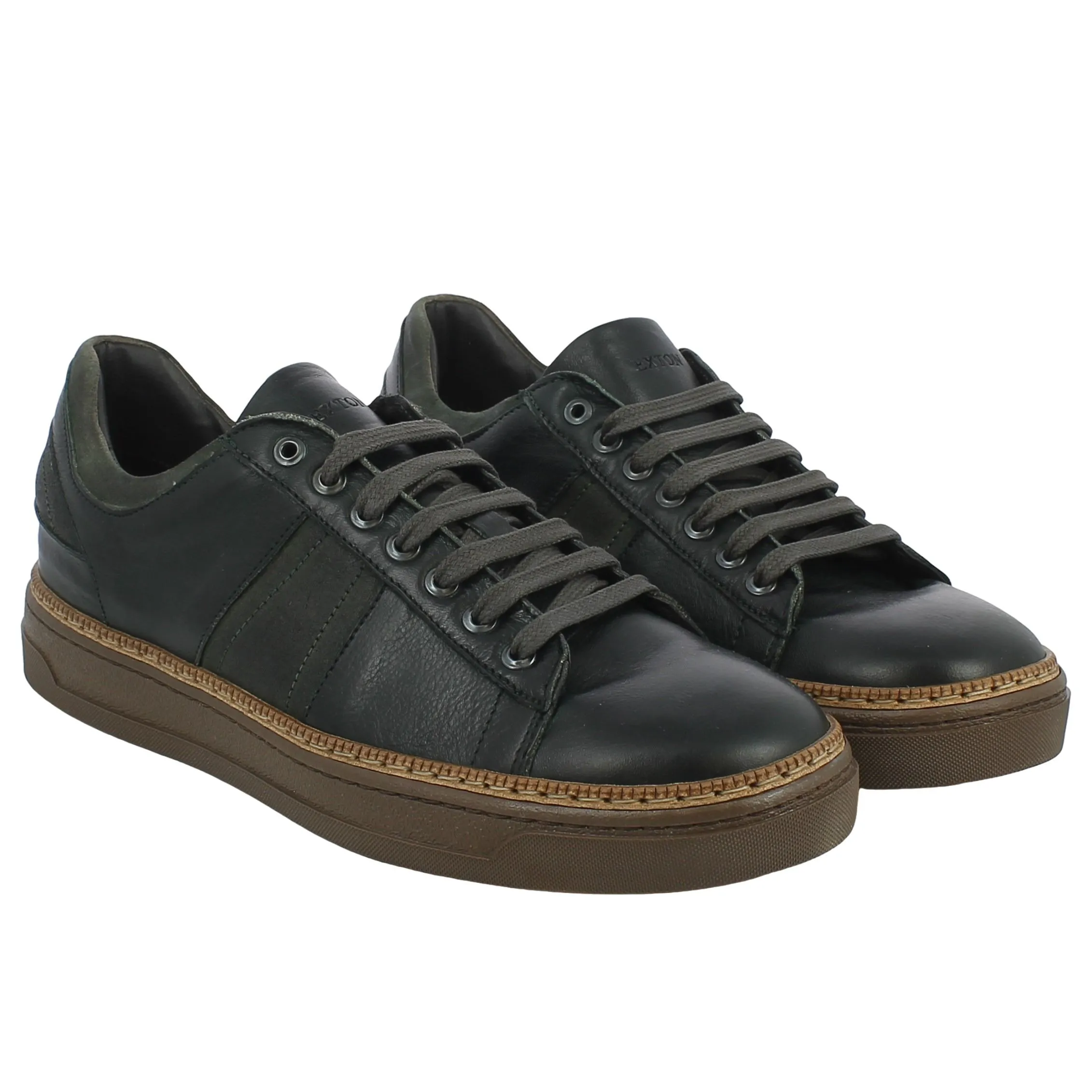 Exton  Sneaker in pelle verdone 