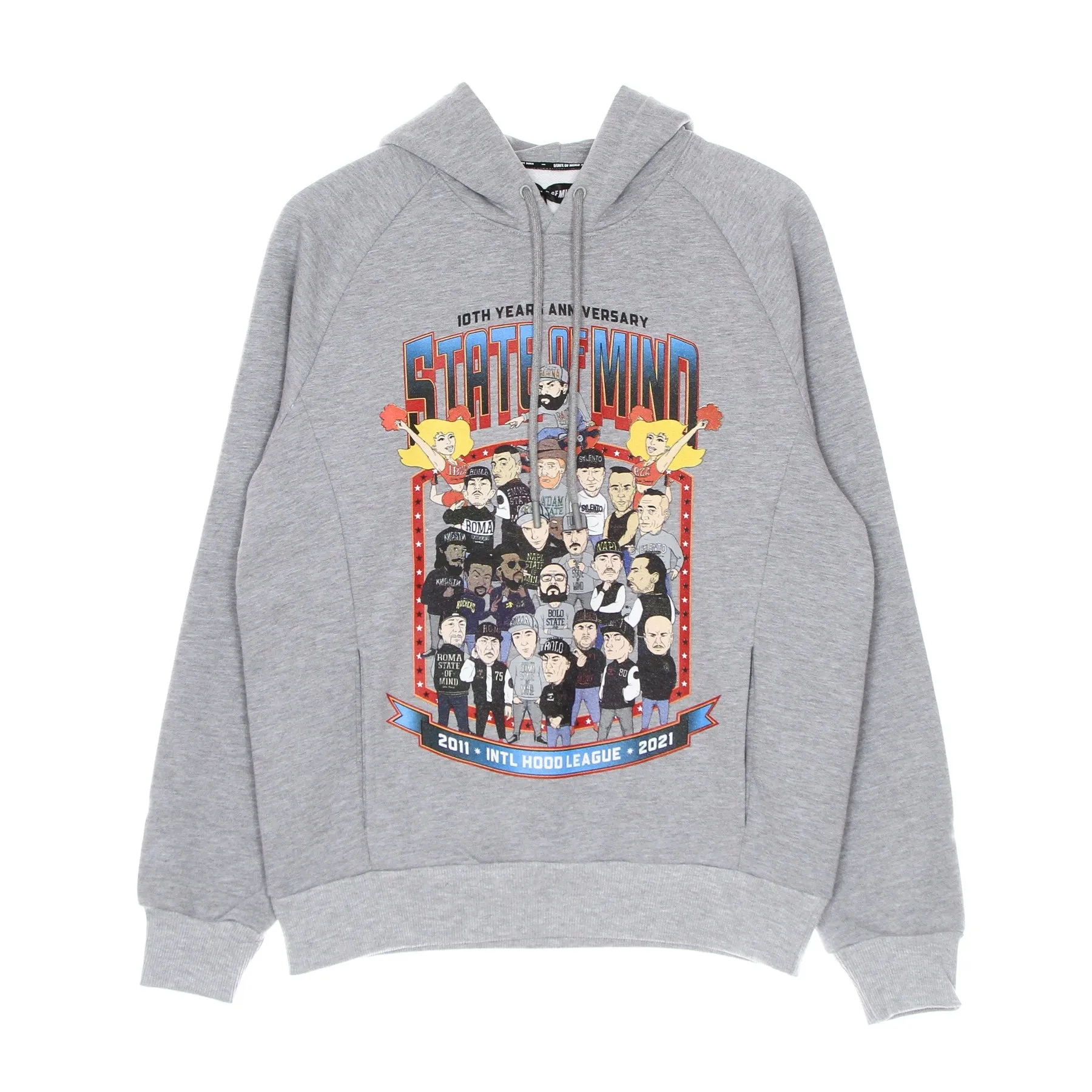 Felpa Cappuccio Uomo 10th Years Anniversary League Hoodie Grey Melange