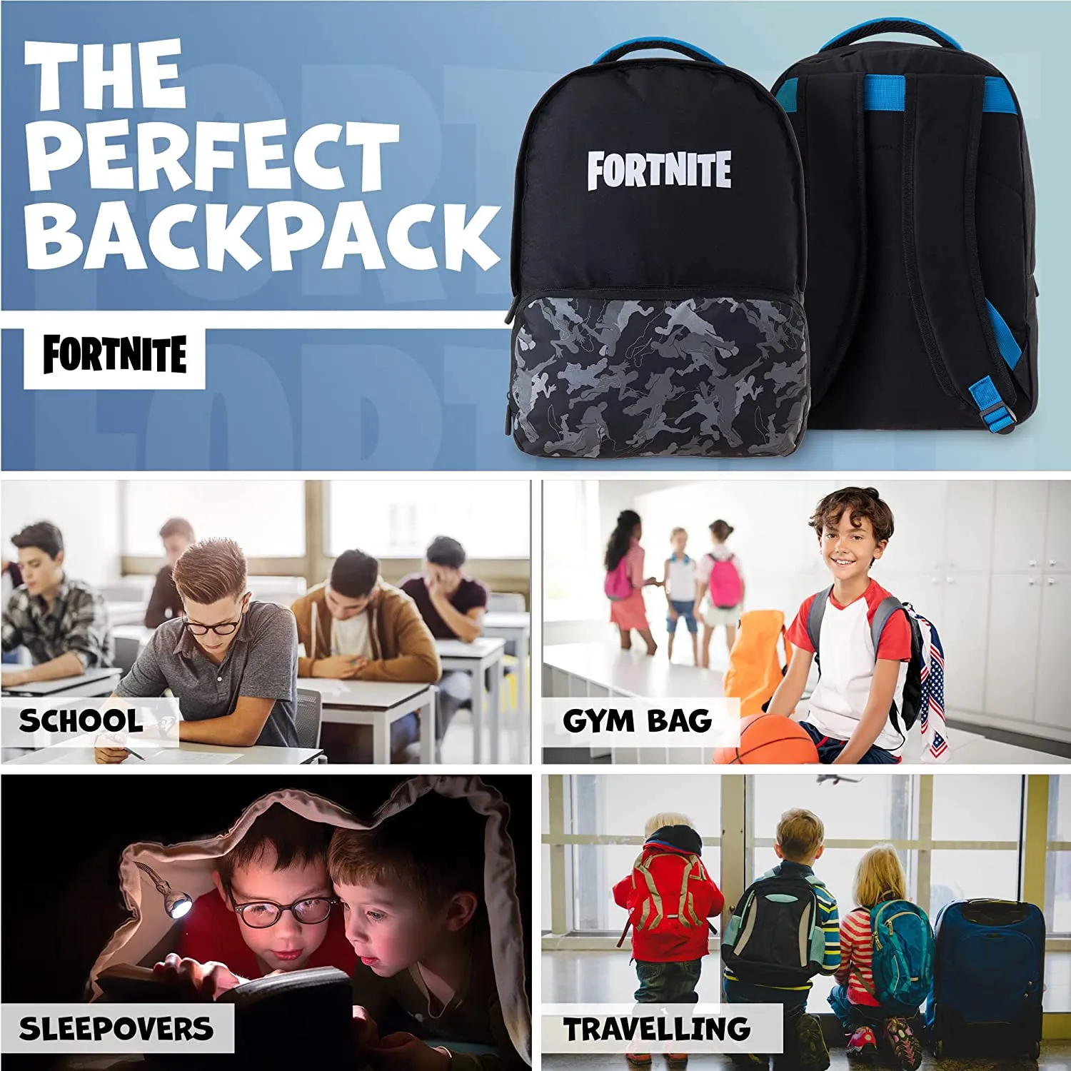 Fortnite Zaino Scuola Elementare, Zaino Scuola Media e Superiore, Gadget Ufficiale