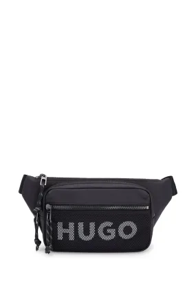 HUGO Nero con cintura - Borsa con logo a contrasto e strato in rete