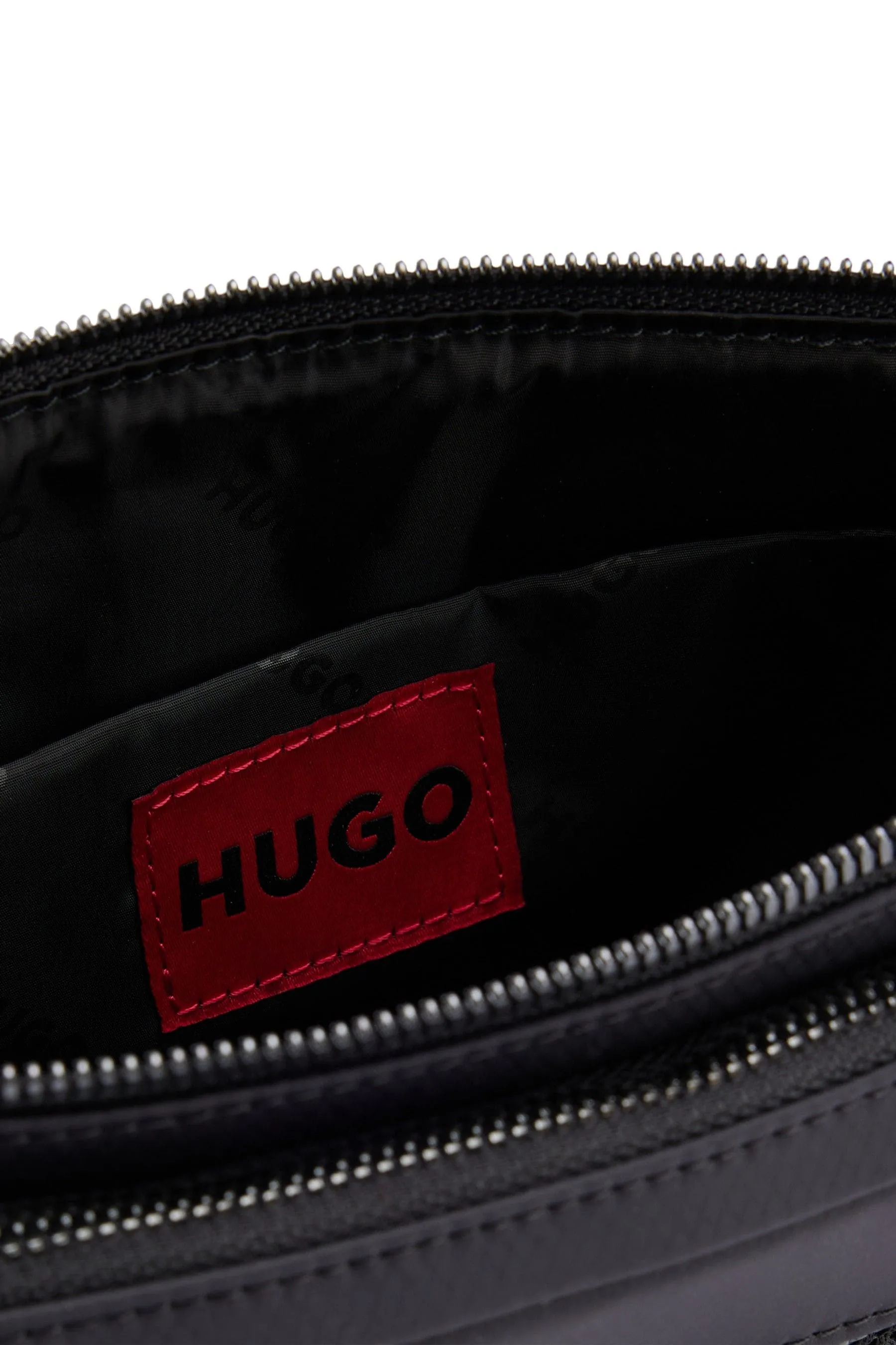 HUGO Nero con cintura - Borsa con logo a contrasto e strato in rete