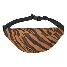 Marsupio con stampa a righe tigre, impermeabile, regolabile, borsa a tracolla casual per viaggi, escursionismo, corsa, ciclismo,