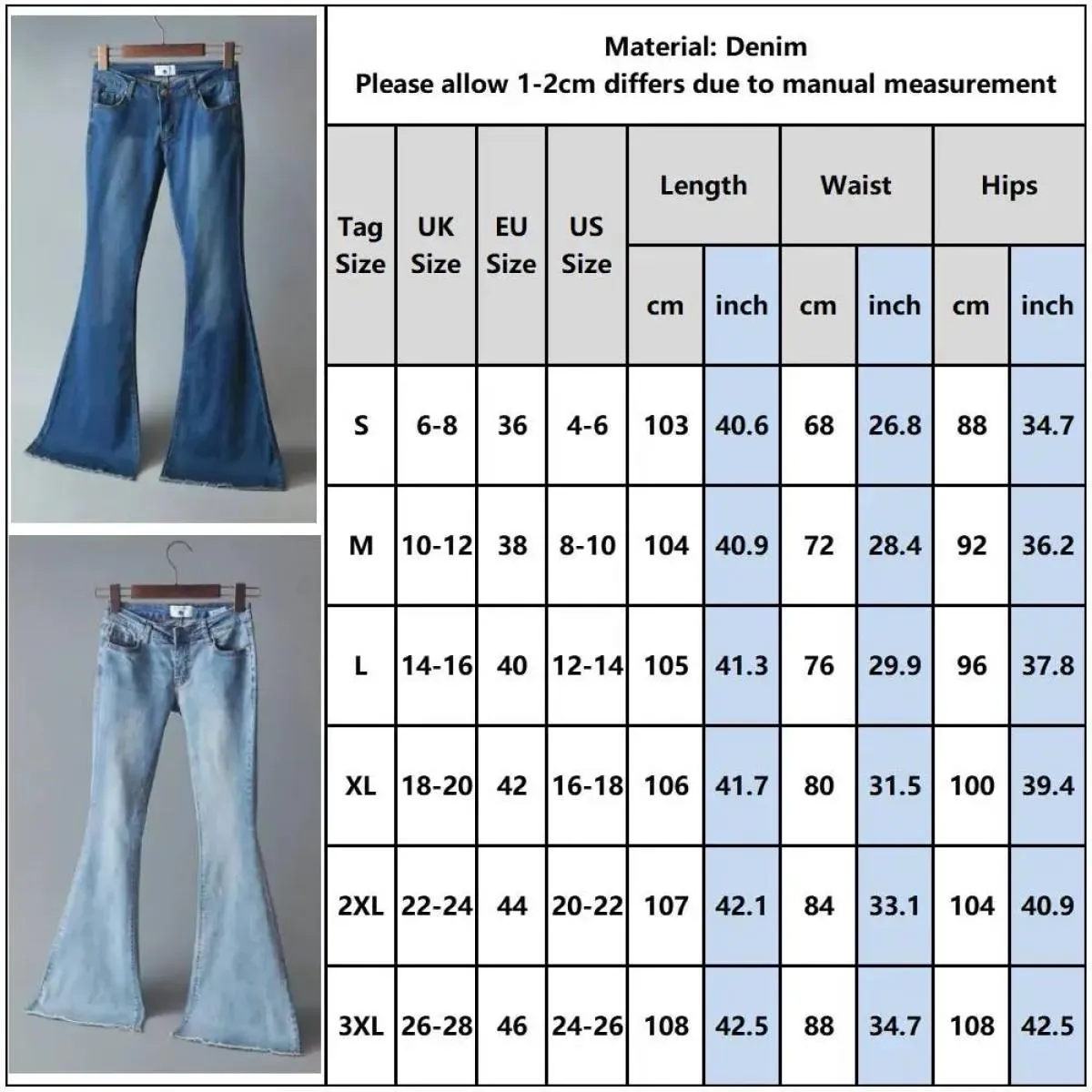 Pantaloni da donna in denim 2023 pantaloni a zampa larga autunnali e invernali a vita alta Jeans slim a vita alta da donna da uf