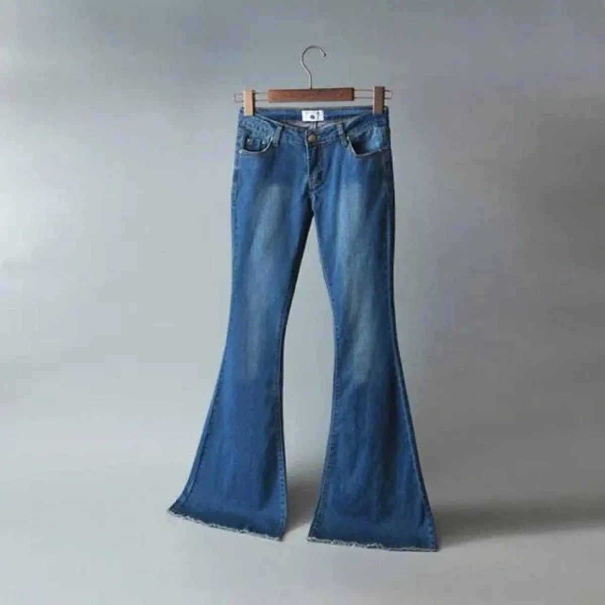 Pantaloni da donna in denim 2023 pantaloni a zampa larga autunnali e invernali a vita alta Jeans slim a vita alta da donna da uf