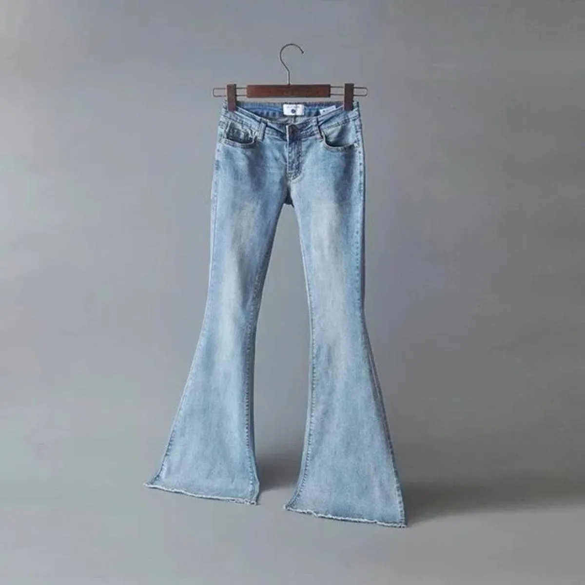 Pantaloni da donna in denim 2023 pantaloni a zampa larga autunnali e invernali a vita alta Jeans slim a vita alta da donna da uf