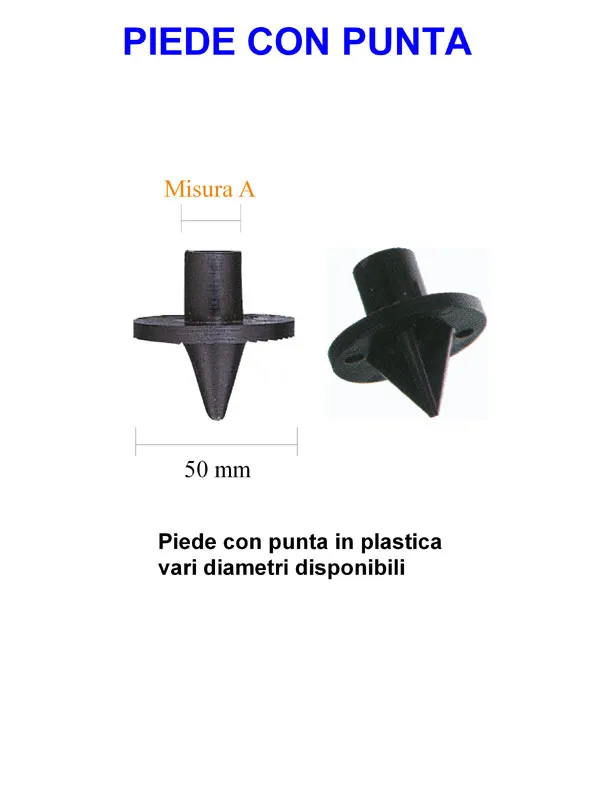 PIEDI ANTISPROFONDAMENTO IN PLASTICA CON PUNTA PER PALERIE