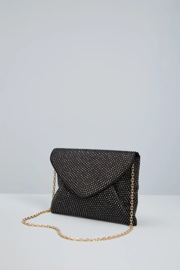 Pochette a busta con strass