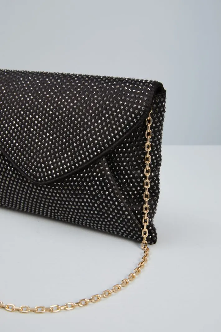 Pochette a busta con strass