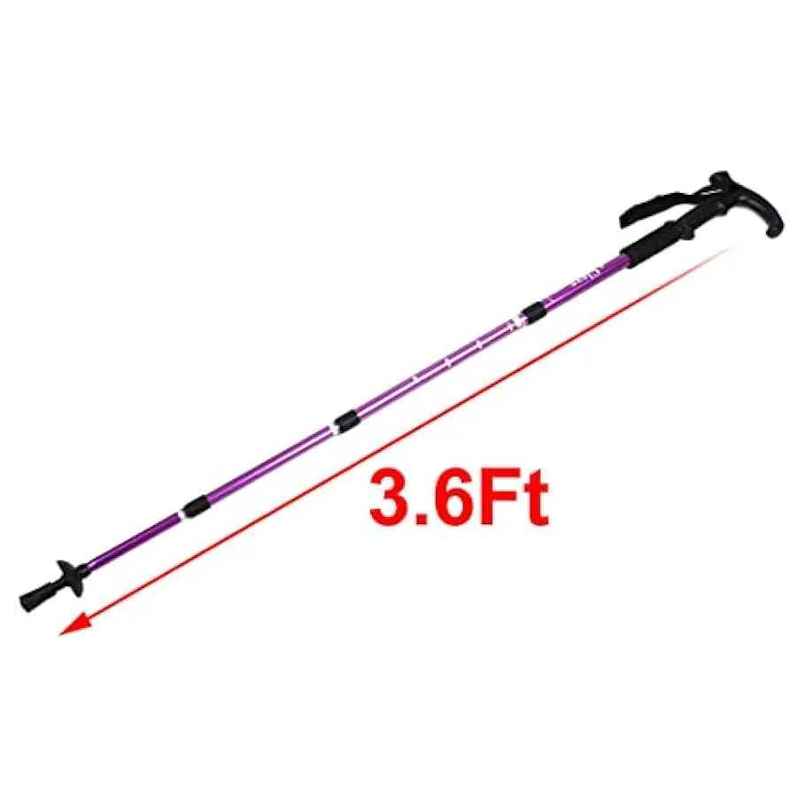 Ruilogod da passeggio, anti-shock regolabile estensibile, canna pieghevole 4 sezioni Telescoping, T Shaped rampicante Trekking P