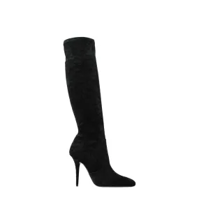 Saint Laurent Stivali Talia Donna Velluto Nero