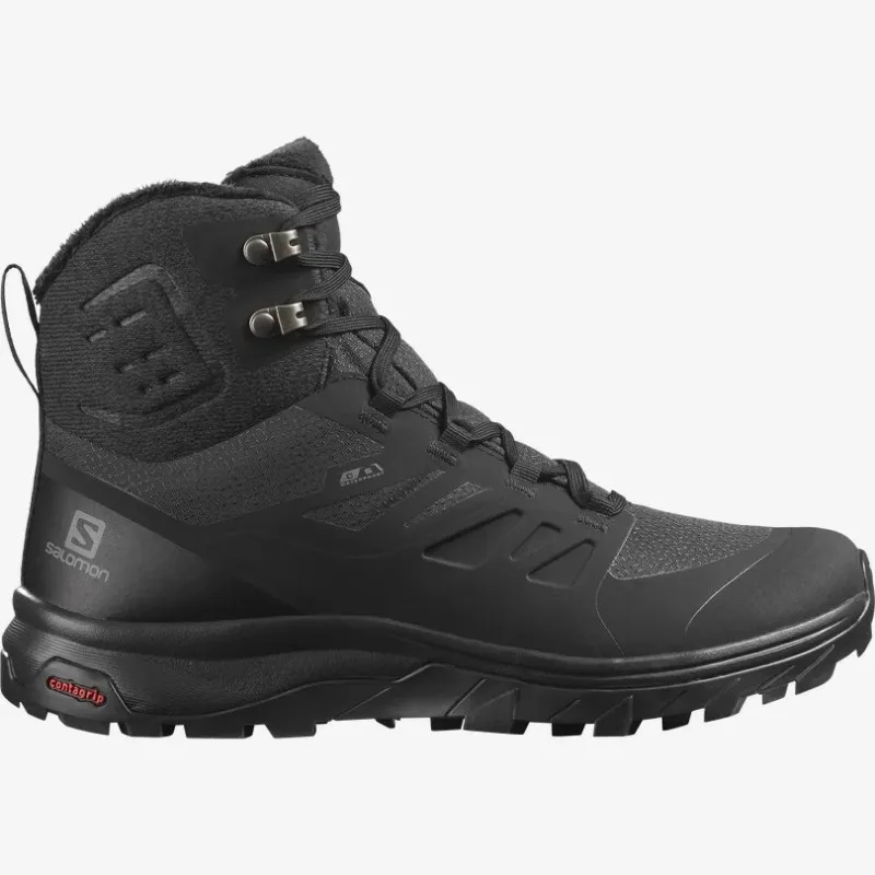 Salomon OUTBLAST THINSULATE™ CLIMASALOMON™ WATERPROOF Scarponi invernali da donna Black / Black / Black