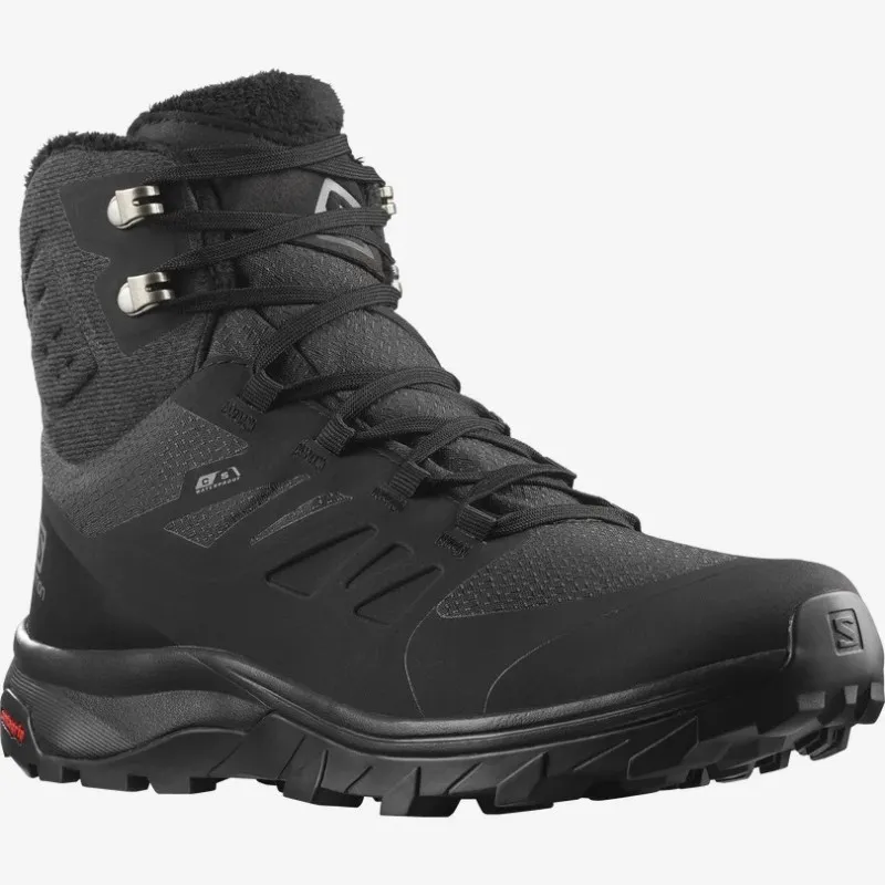 Salomon OUTBLAST THINSULATE™ CLIMASALOMON™ WATERPROOF Scarponi invernali da donna Black / Black / Black