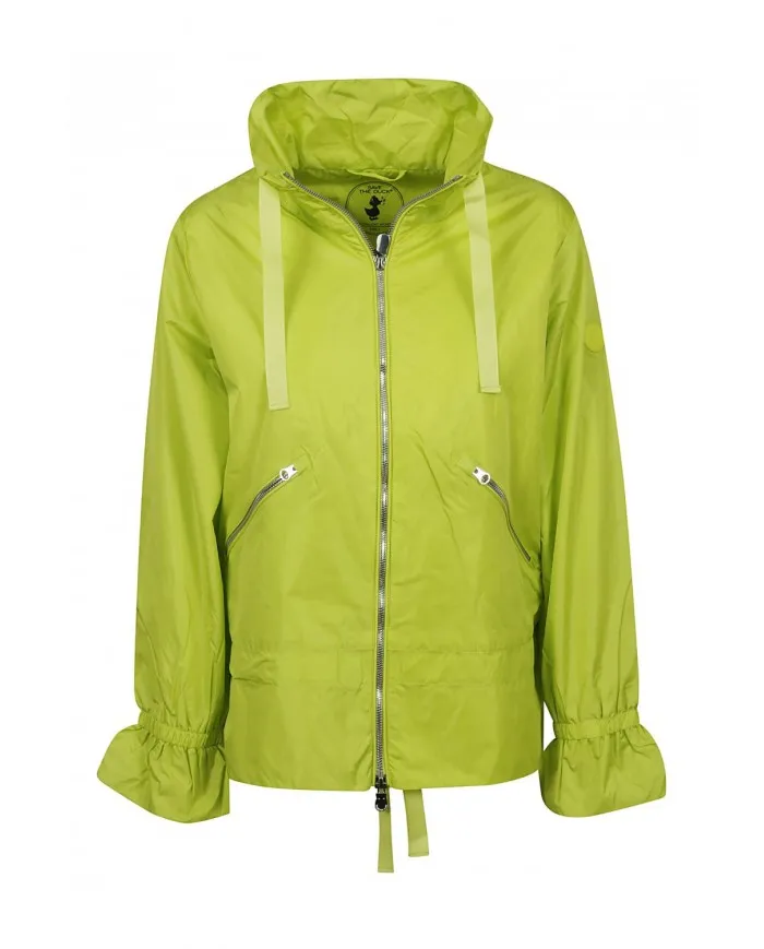 SAVE THE DUCK Giacca Donna D3875W MegaX P-ES Cappuccio Impermeabile Gialla Nuova 01740 LIME GREEN