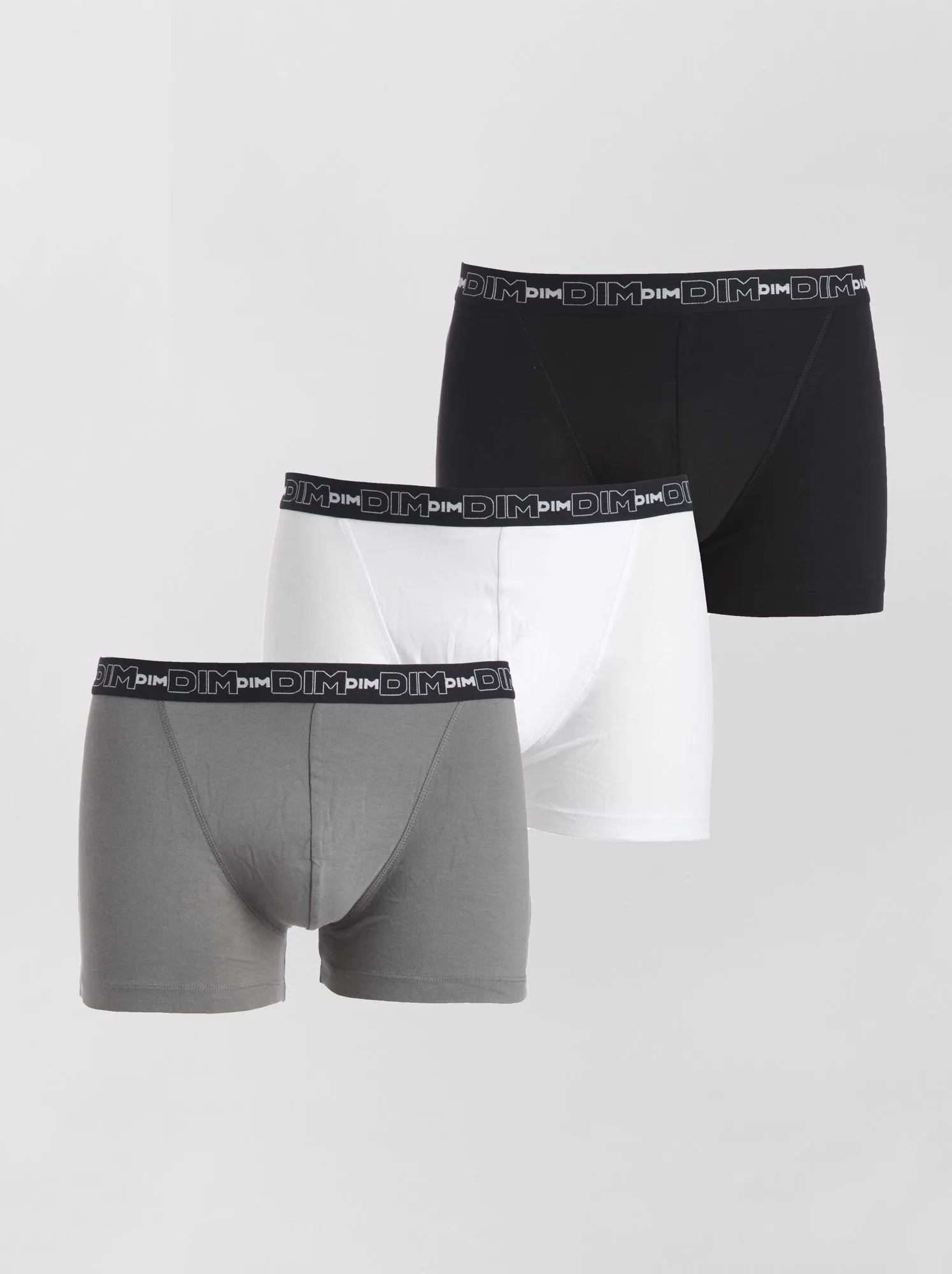 Set 3 boxer cotone stretch 'Dim' - nero/grigio/bianco