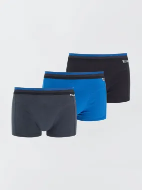 Set di 3 boxer in cotone stretch 'DIM' - BLU