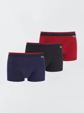 Set di 3 boxer in cotone stretch 'DIM' - ROSSO