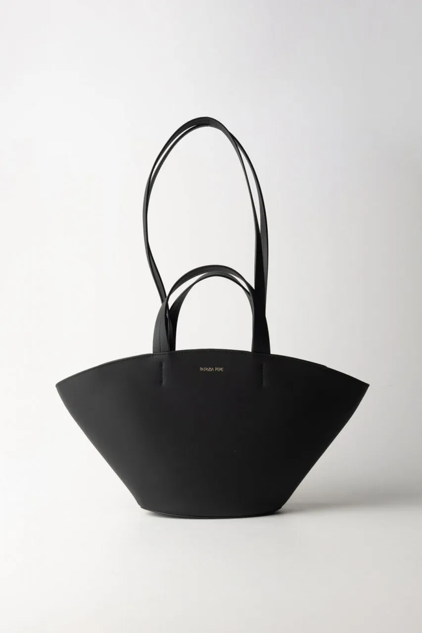 Shopping bag in pelle Nero