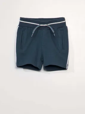 Shorts in tessuto felpato sportswear - blu