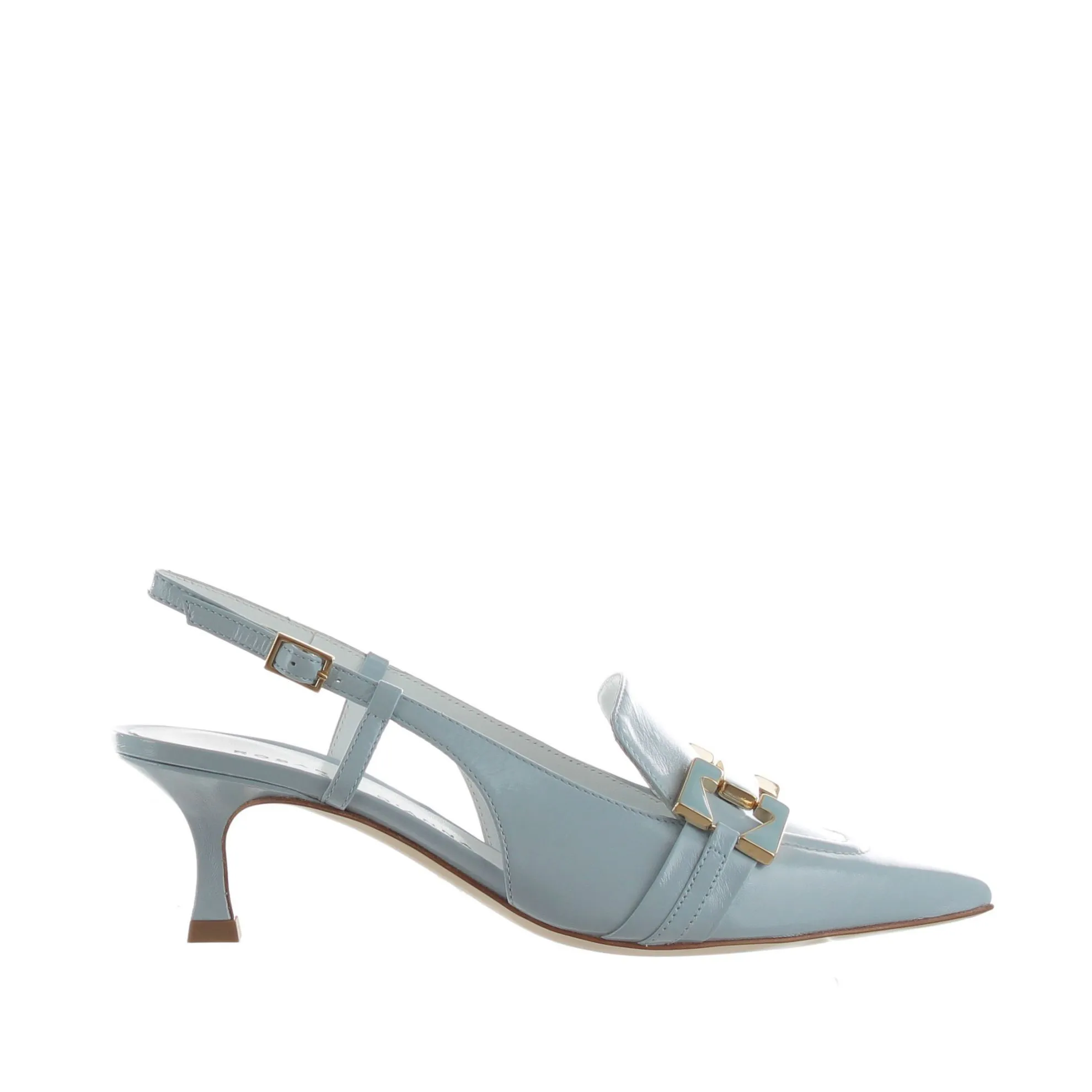 Slingback in vernice con tacco midi