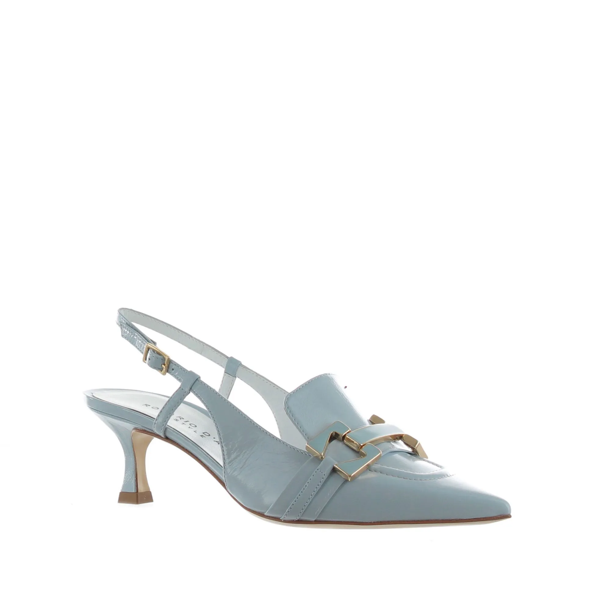 Slingback in vernice con tacco midi