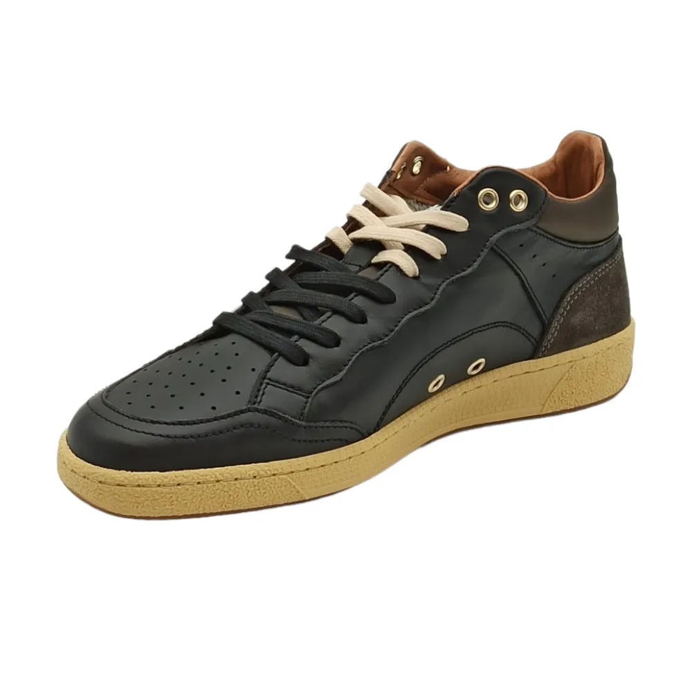 Sneaker alta uomo Blauer F3MURRAY10 LEA leather sneaker BLK MIL