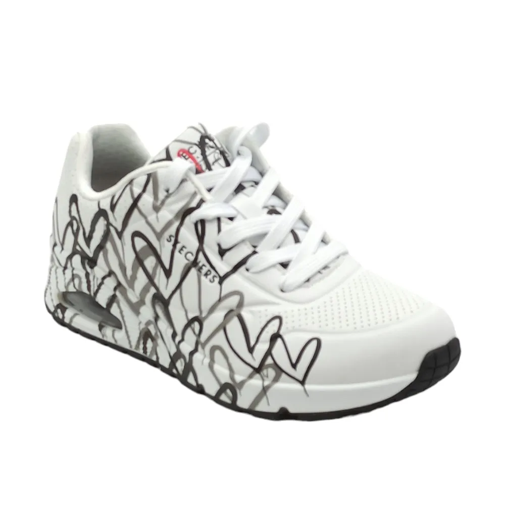 Sneaker donna ecopelle Skechers 155507 WBGY