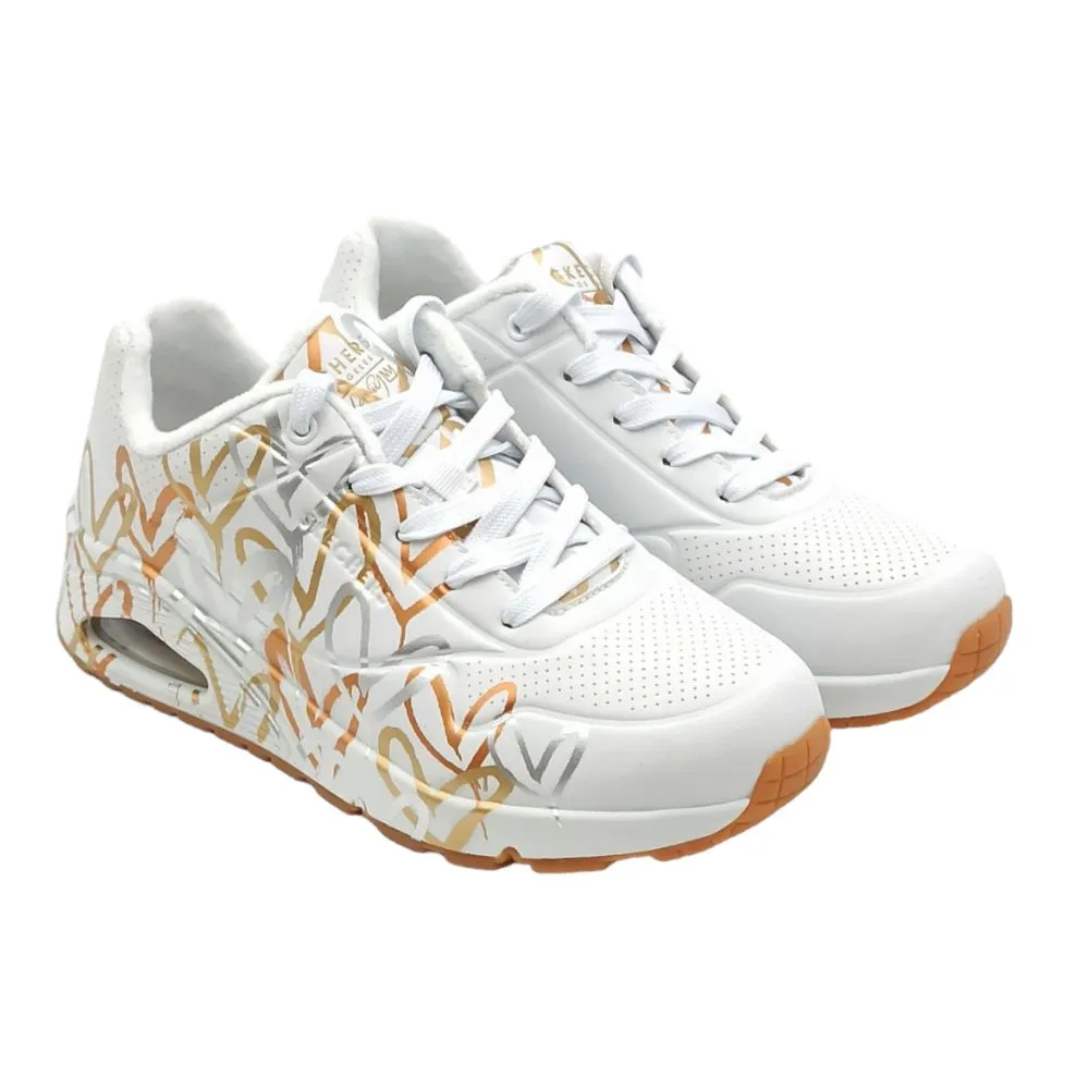 Sneaker donna ecopelle Skechers 155523 WTGD