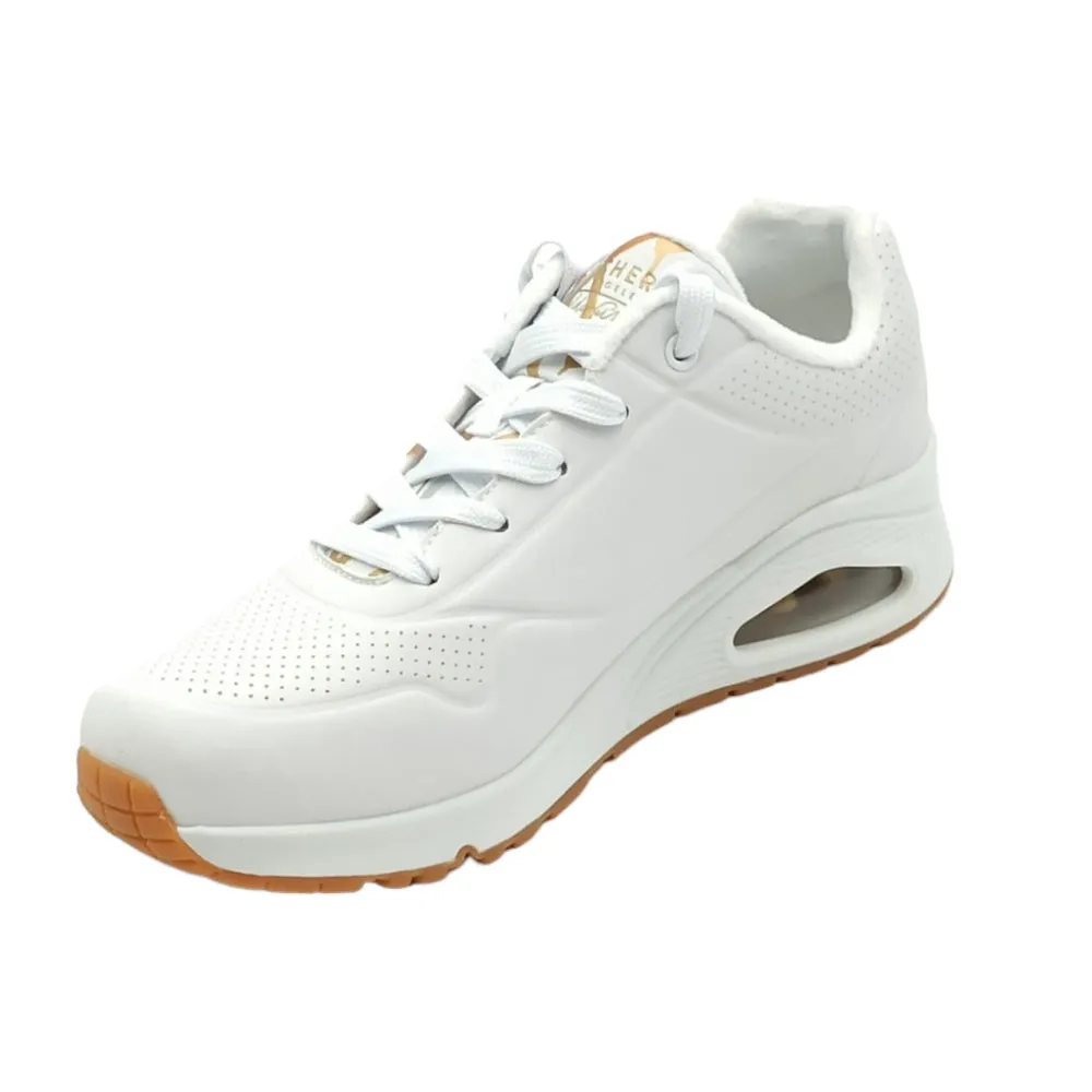 Sneaker donna ecopelle Skechers 155523 WTGD