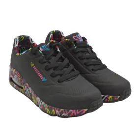 Sneaker donna ecopelle Skechers Uno loving love155506 BBK