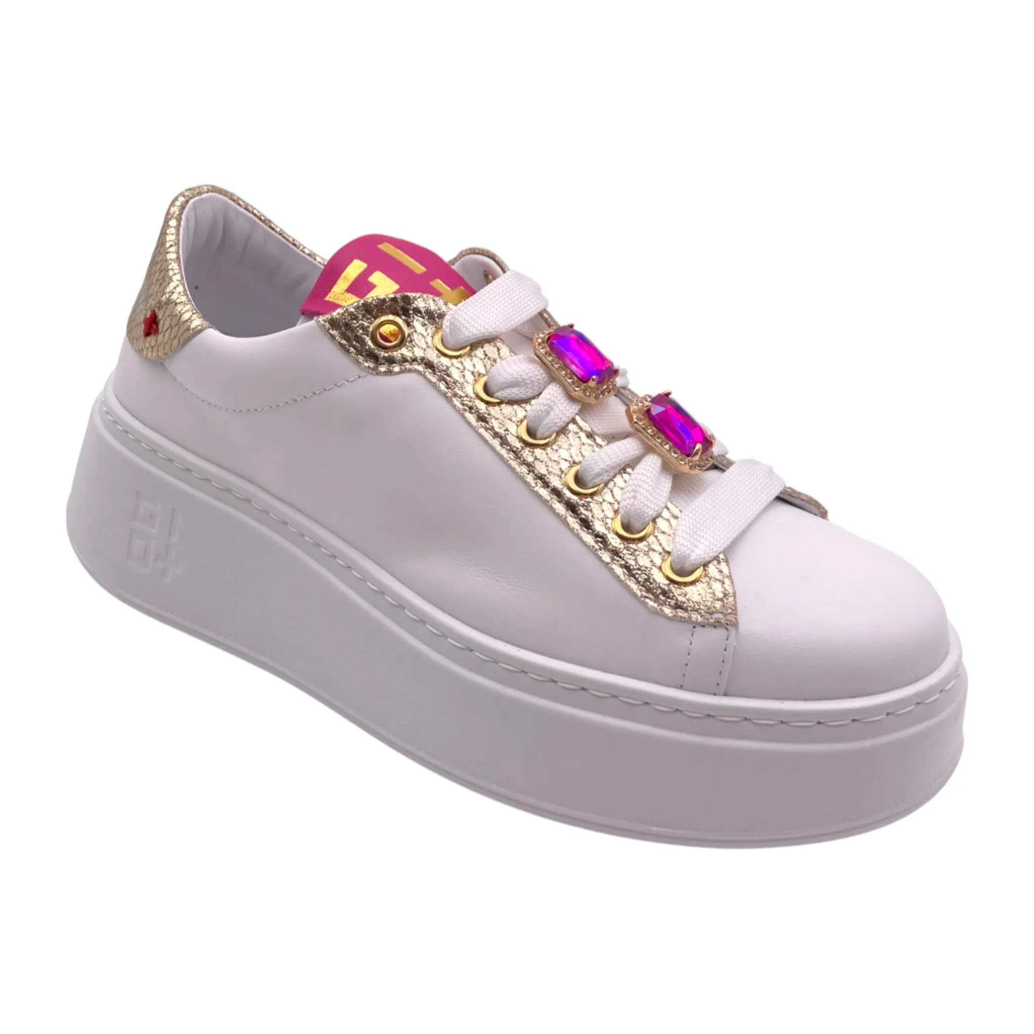 Sneaker Donna Gio+ PIA38B  combi bianco platino granchio