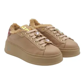 Sneaker donna Gio+ PIA84A combi nudo pelliccia orsetto