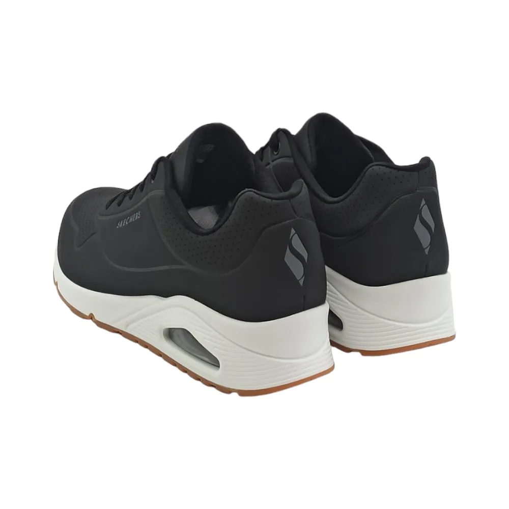 Sneaker donna in ecopelle SKECHERS 73690 BLK Uno Stand On Air