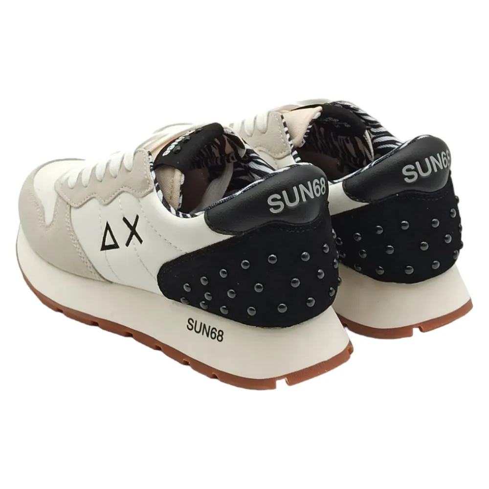 Sneaker Donna in Pelle sun68 z43206 Ally Studs Bianco