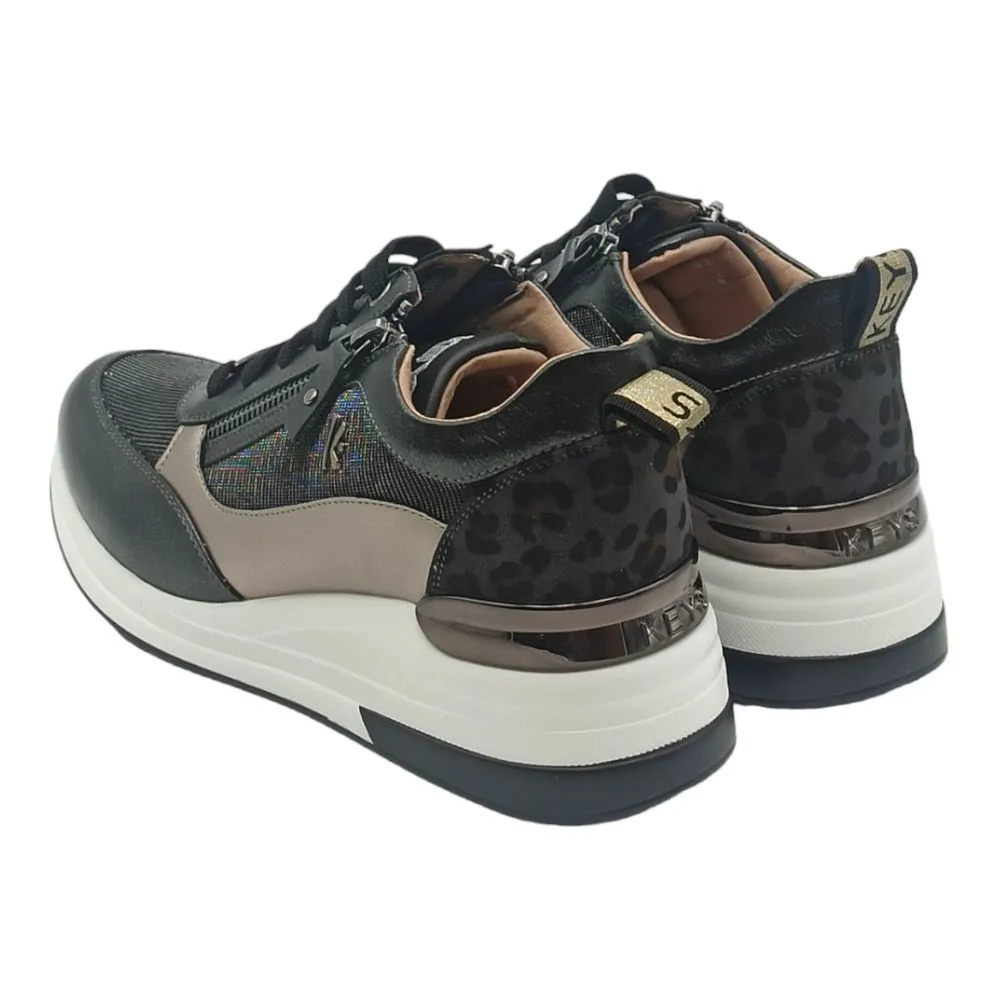 Sneaker donna Keys K 8323 black tortora