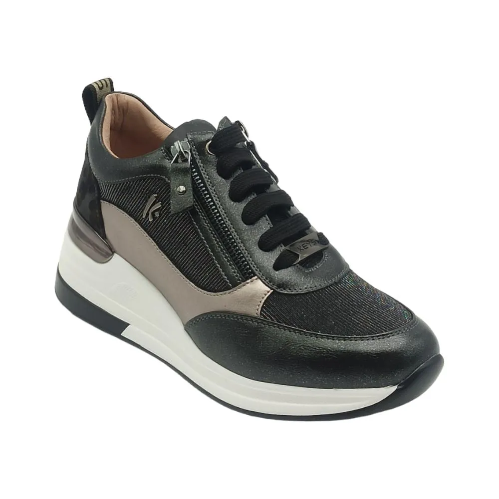 Sneaker donna Keys K 8323 black tortora