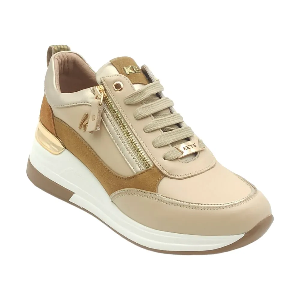 Sneaker donna Keys K 8326 crema gold