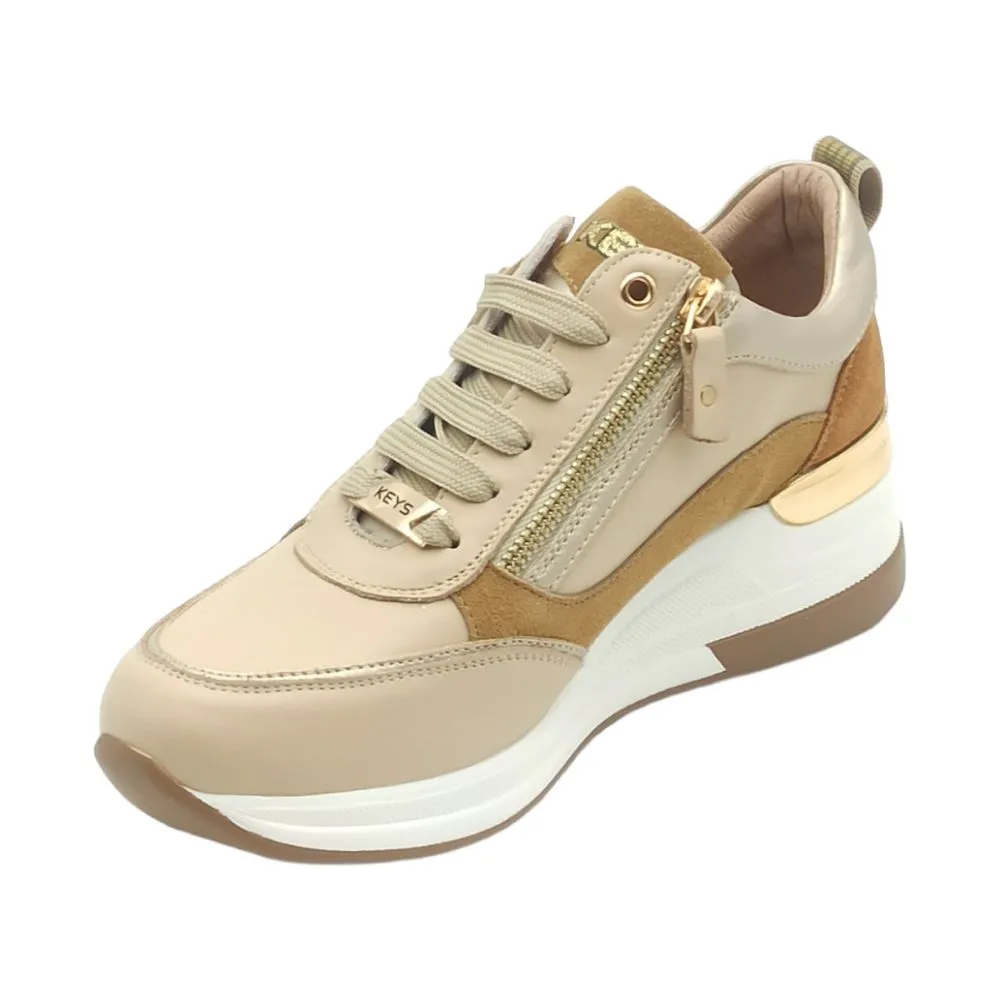 Sneaker donna Keys K 8326 crema gold