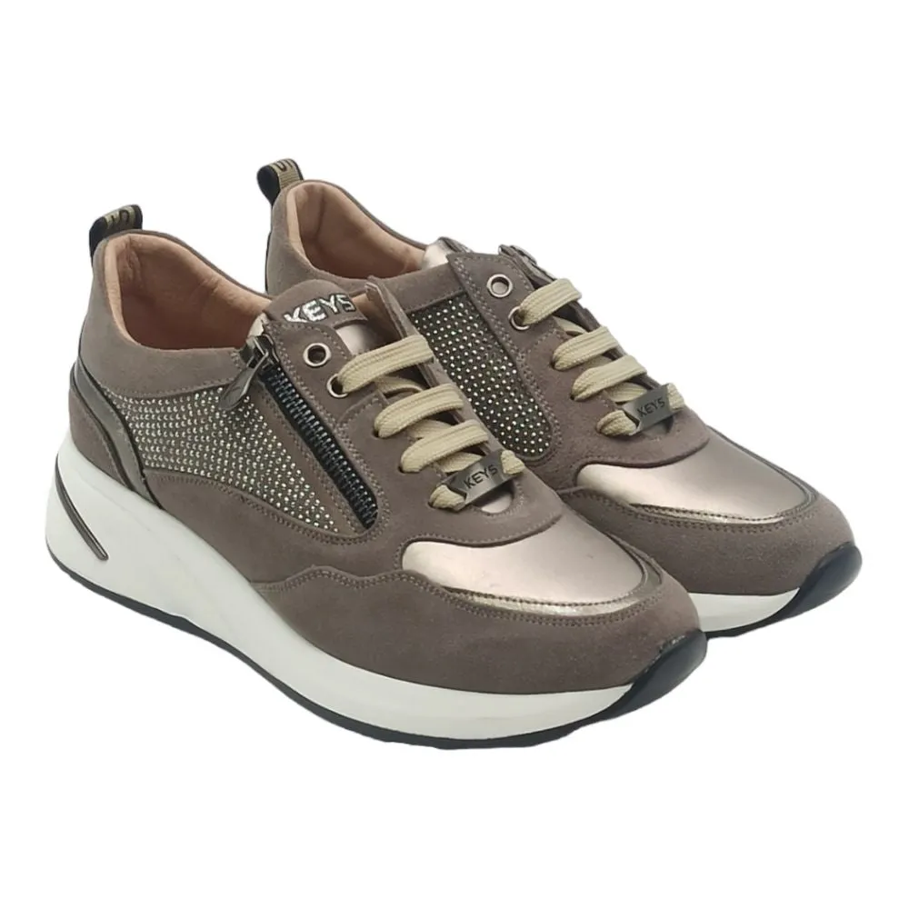 Sneaker donna Keys zeppa K 8352 taupe