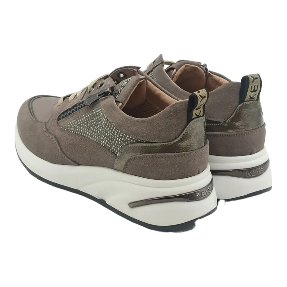 Sneaker donna Keys zeppa K 8352 taupe