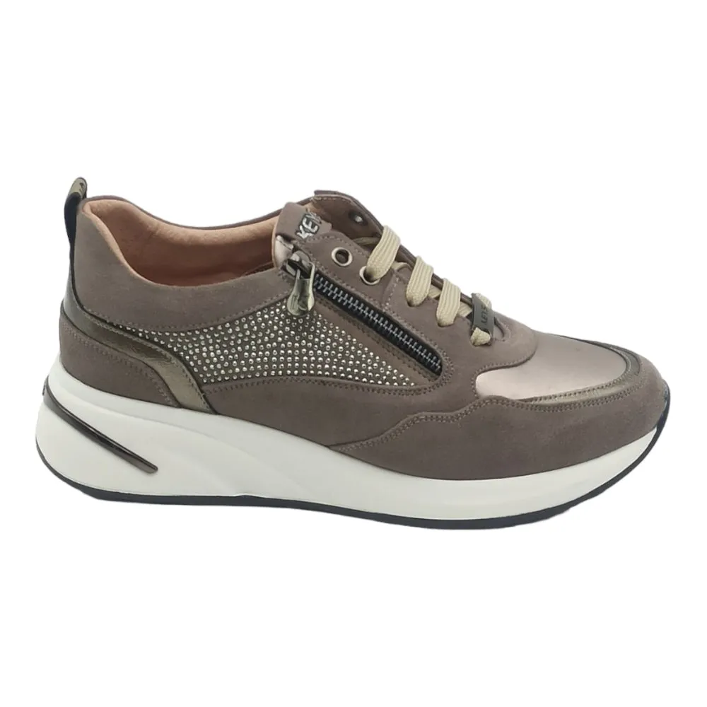 Sneaker donna Keys zeppa K 8352 taupe